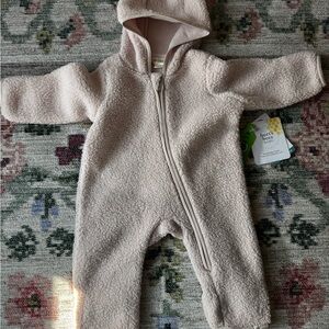 Burt's Bees Soft Pink Hooded Footie